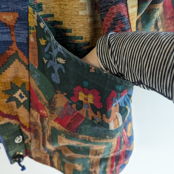 Southwestern Print Asymmetrical Jacket - Picture 9 of 9